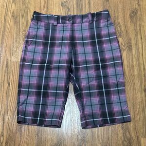 Nike Plaid Athletic Shorts - Black and Pink